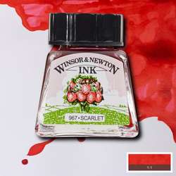 Winsor&Newton - Winsor&Newton Ink Çizim Mürekkebi 14 ml 601 Scarlet