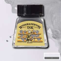 Winsor&Newton - Winsor&Newton Ink Çizim Mürekkebi 14 ml 617 Silver