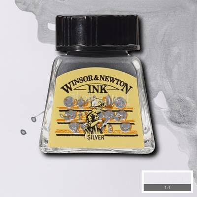 Winsor&Newton Ink Çizim Mürekkebi 14 ml 617 Silver