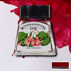 Winsor&Newton - Winsor & Newton Ink Çini Mürekkebi 14ml 203 Crimson
