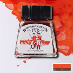 Winsor&Newton - Winsor & Newton Ink Çini Mürekkebi 14ml 680 Vermilion