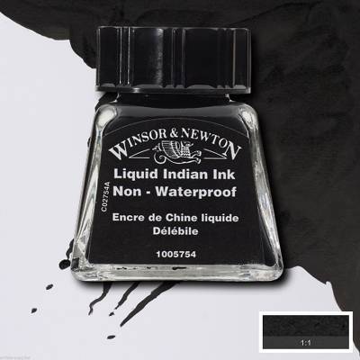 Winsor & Newton Ink Çini Mürekkebi 14ml 754 Liquid Indian Ink