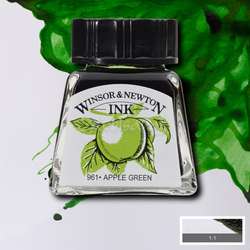 Winsor&Newton - Winsor&Newton Ink Çizim Mürekkebi 14 ml 011 Apple Green