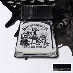 Winsor&Newton - Winsor&Newton Ink Çizim Mürekkebi 14 ml 030 Black Indian Ink