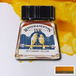 Winsor&Newton - Winsor&Newton Ink Çizim Mürekkebi 14 ml 123 Canary Yellow