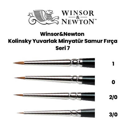 Winsor&Newton Kolinsky Yuvarlak Minyatür Samur Fırça Seri 7