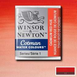 Winsor&Newton - Winsor&Newton Cotman Tablet Sulu Boya No:098 Cadmium Red Deep Hue