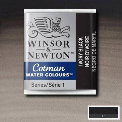 Winsor&Newton Cotman Tablet Sulu Boya No:331 Ivory Black