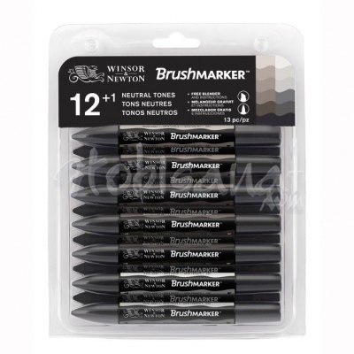 Winsor&Newton Brush Marker 12+1 Set Neutral Tones