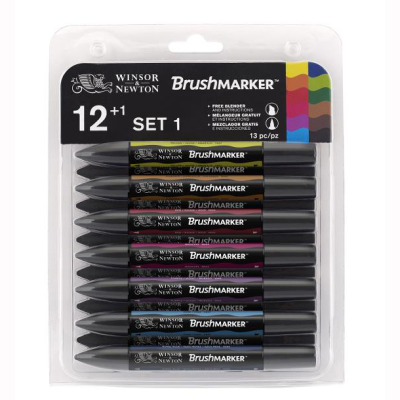 Winsor&Newton Brush Marker 12+1 Set Vibrant Tones