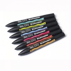 Winsor&Newton - Winsor&Newton Brush Marker 6lı Set Mid Tones (1)