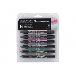 Winsor&Newton - Winsor&Newton Brush Marker 6lı Set Pastel Tones