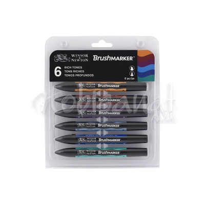 Winsor&Newton Brush Marker 6lı Set Rich Tones