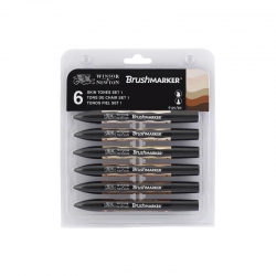 Winsor&Newton - Winsor&Newton Brush Marker 6lı Set Skin Tones