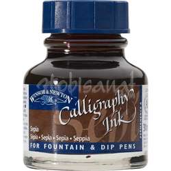 Winsor&Newton - Winsor&Newton Calligraphy Mürekkebi 30 ml Sepia 609