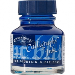 Winsor&Newton - Winsor&Newton Calligraphy Mürekkebi 30 ml Light Blue 350