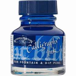 Winsor&Newton - Winsor&Newton Calligraphy Mürekkebi 30ml Light Blue 350