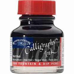 Winsor&Newton - Winsor&Newton Calligraphy Mürekkebi 30ml Matt Black 30