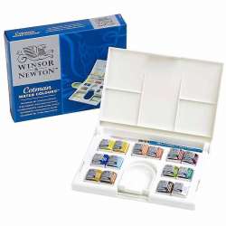 Winsor&Newton - Winsor&Newton Cotman Compact Set 14lü Yarım Tablet Sulu Boya Seti