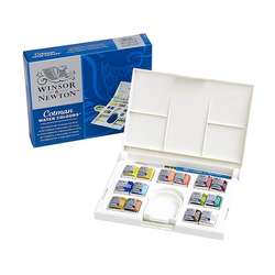 Winsor&Newton - Winsor&Newton Cotman Compact Set 14lü Yarım Tablet Sulu Boya Seti