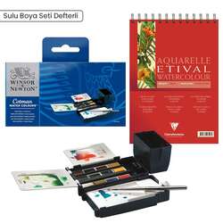 Winsor&Newton - Winsor&Newton Cotman Field Box 12li Sulu Boya Seti Defterli S-1