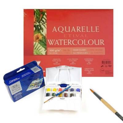 Winsor&Newton Cotman Pocket Plus 12li Sulu Boya Seti Defter Hediye