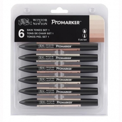 Winsor&Newton - Winsor&Newton Promarker 6lı Set Skin Tones