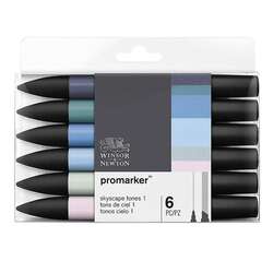 Winsor&Newton - Winsor&Newton Promarker 6lı Set Skyscape Tones 1