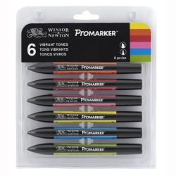 Winsor&Newton - Winsor&Newton Promarker 6lı Set Vibrant Tones (1)