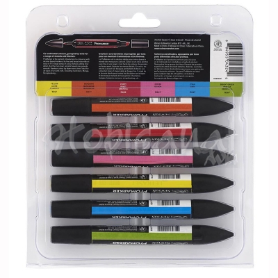 Winsor&Newton Promarker 6lı Set Vibrant Tones