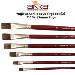 Anka Art - Yağlı ve Akrilik Boya Fırça Seti (3) 210 Seri Samur Fırça