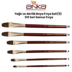 Anka Art - Yağlı ve Akrilik Boya Fırça Seti (5) 310 Seri Samur Fırça