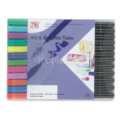 Zig Art & Graphic Twin Brush Pen Çift Uçlu Kalem 12li Set Bright
