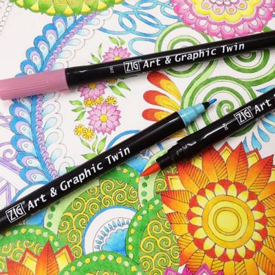 Zig Art & Graphic Twin Brush Pen Çift Uçlu Kalem 48li Set