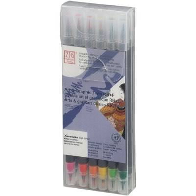 Zig Art & Graphic Twin RB+F Çift Uçlu Çizim Kalemi 12li Set TUT-95/12VBA