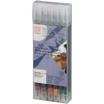 Zig Art & Graphic Twin RB+F Çift Uçlu Çizim Kalemi 12li Set TUT-95/12VDE