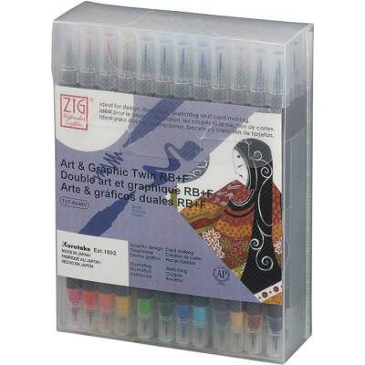 Zig Art & Graphic Twin RB+F Çift Uçlu Çizim Kalemi 48li Set TUT95