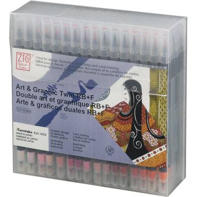 Zig Art & Graphic Twin RB+F Çift Uçlu Çizim Kalemi 80li Set TUT95