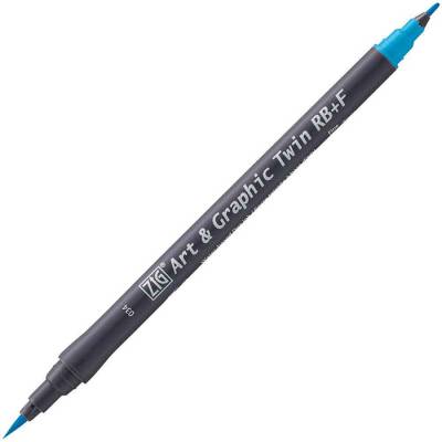 Zig Art&Graphic Twin RB+F Çift Uçlu Çizim Kalemi 034 Cobalt Blue