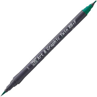 Zig Art&Graphic Twin RB+F Çift Uçlu Çizim Kalemi 038 Marine Green