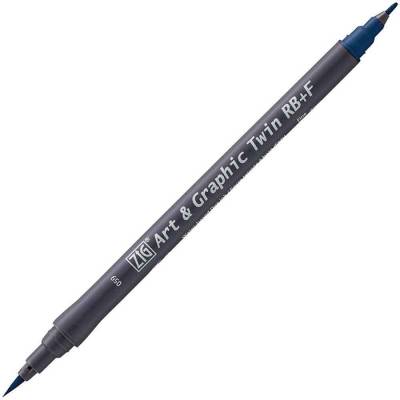 Zig Art&Graphic Twin RB+F Çift Uçlu Çizim Kalemi 059 Peacock Blue