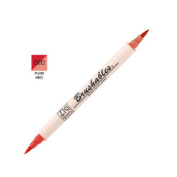 Zig - Zig Brushables 2 Renk Tonu Fırça Uçlu Marker Kalem 020 Pure Red