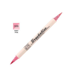 Zig - Zig Brushables 2 Renk Tonu Fırça Uçlu Marker Kalem 026 Baby Pink