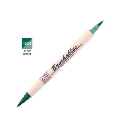 Zig - Zig Brushables 2 Renk Tonu Fırça Uçlu Marker Kalem 040 Pure Green