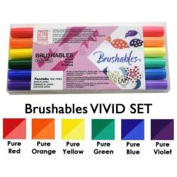 Zig - Zig Brushables 2 Renk Tonu Fırça Uçlu Marker Kalem 6lı Set Canlı Renkler