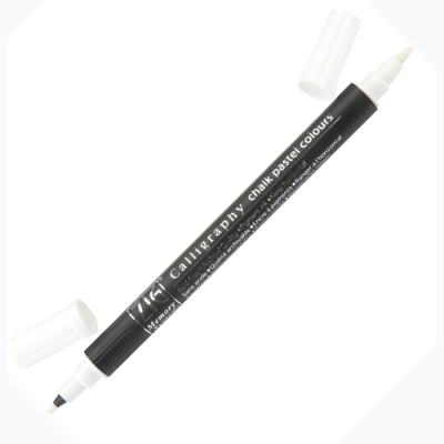 Zig Calligraphy Chalk Pastel Çift Uçlu Kalem 2mm-3.5mm White