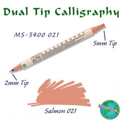 Zig - Zig Calligraphy Çift Uçlu Kaligrafi Kalemi 2mm + 5mm 021 Salmon