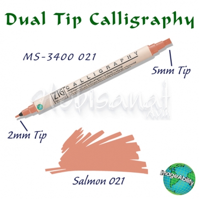 Zig Calligraphy Çift Uçlu Kaligrafi Kalemi 2mm + 5mm 021 Salmon