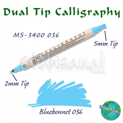 Zig Calligraphy Çift Uçlu Kaligrafi 2mm + 5mm 036 Blue Bonnet