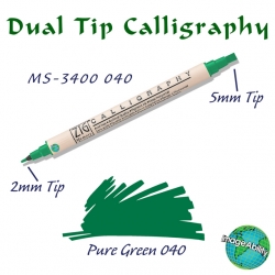 Zig - Zig Calligraphy Çift Uçlu Kaligrafi 2mm + 5mm 040 Pure Green